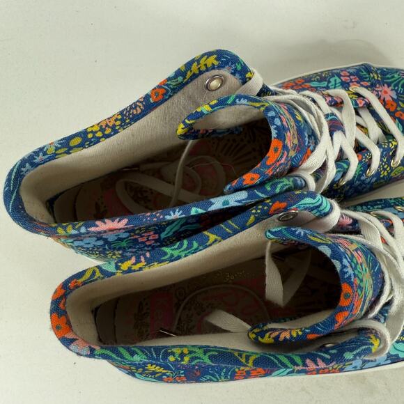 Keds x Rifle Paper Co. Kickstart Sneakers Women's 6 Blue Floral Athletic Shoes - Picture 9 of 10